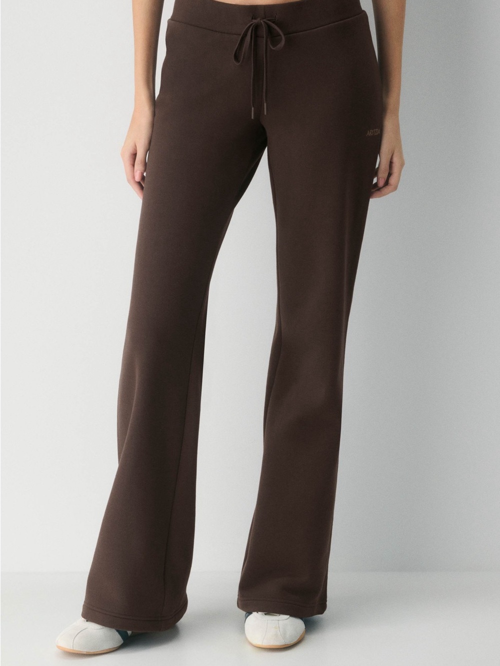 Aritzia Rich Mocha Brown Wide-Leg Sweatpants Large